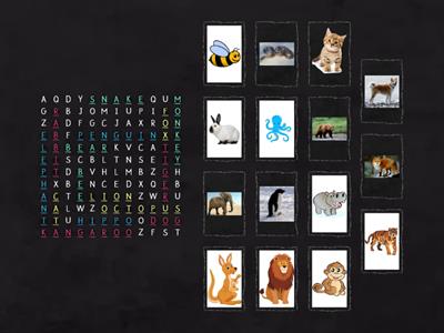 Wordsearch - Animals (животни) 2nd grade