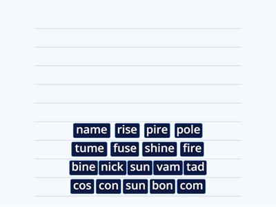 VCe Syllables Word Builder