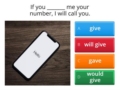 First conditional 8th grade