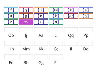 Letters with sounds A-Q