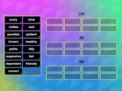 Prepare 4 Unit 1 PREFIXES: IM-, IN-, UN-