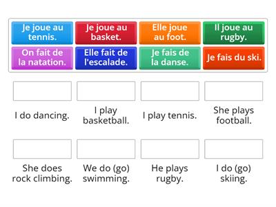 jouer and faire sentences 