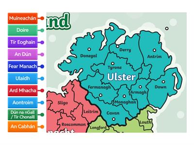 Ulster Counties as Gaeilge