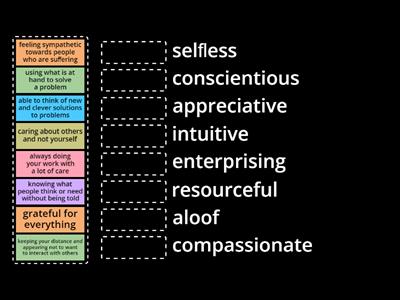Personality adjectives, C1-C2