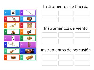 TIPOS DE INSTRUMENTOS: CUERDA, VIENTO O PERCUSIÓN. 