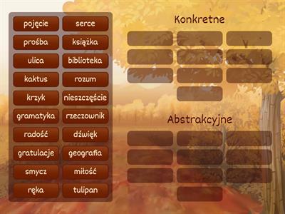 Rzeczowniki konkretne i abstrakcyjne