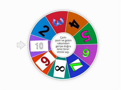 Geriye doğru birer birer ritmik sayar.