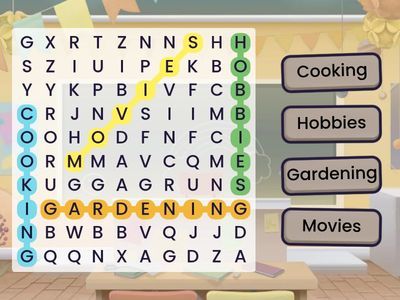 Wordsearch Free Time Activities