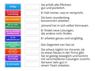 Wichtige Eigenschaften (nicht nur) in der Arbeitswelt (Mittelpunkt neu B2 S. 56 AB)