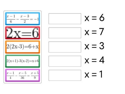 Ecuaciones de 1er. Grado con 1 Incógnita