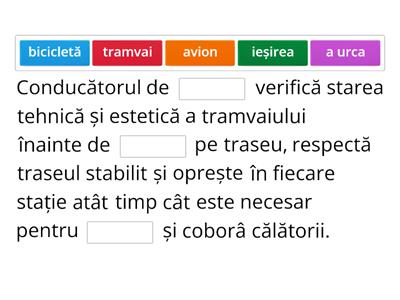 Activități, ocupații, meserii în serviciile de transport