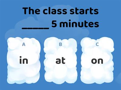 Prepositions of time