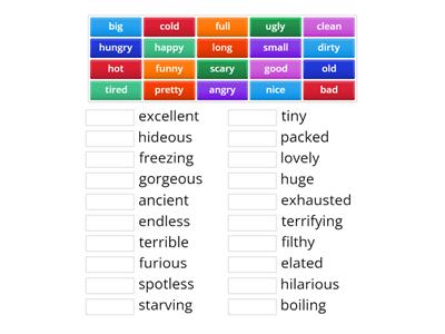 Vocabulary: Extreme adjectives (Intermediate 2B)