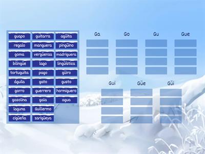 Palabras con ga, go, gu, gue, gui, güe, güi