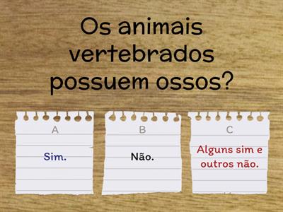 Animais vertebrados e Invertebrados