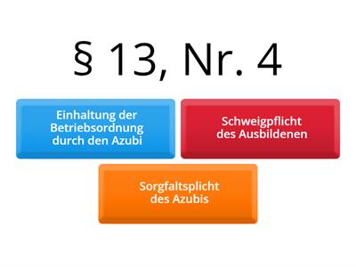 Berufsbildungsgesetz (BBiG) - § 13 und § 14