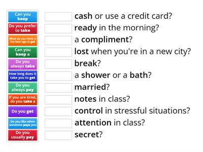 Verb Collocation Matching