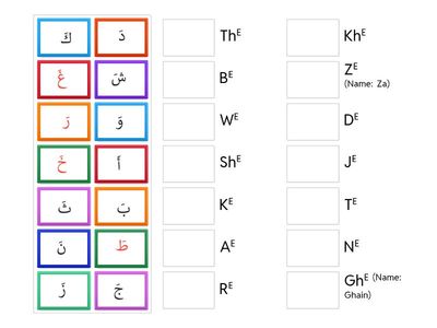 Level 1.6. Activity 01 - Arabic Alphabet with Kasra - Find the Match