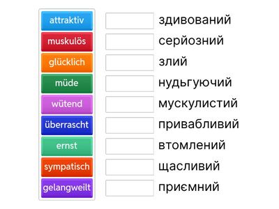 Adjektive. Aussehen. Laune. 