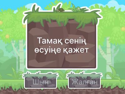 Берілген ақпараттың шын не жалған екенін анықта.  