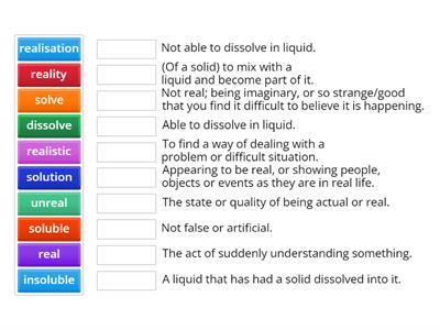 Week 3 - Words containing ‘sol’ or ‘real’