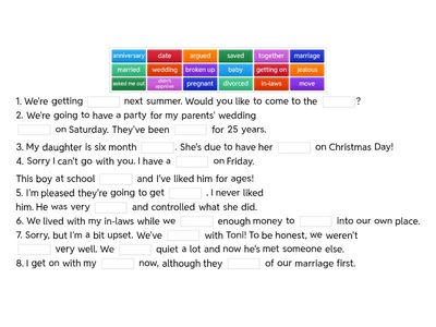 love and marriage vocab