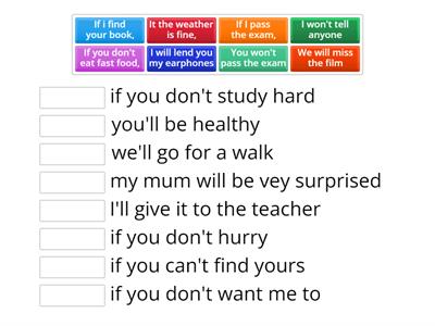 First Conditional match