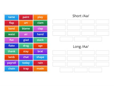 Vowel /a/ - short and long sound