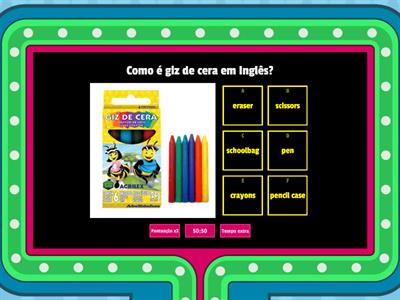 Materiais escolares em Inglês (School Supplies)