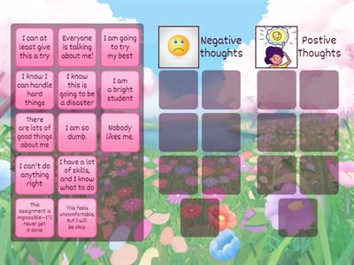  Positive/Negative Thought sorting