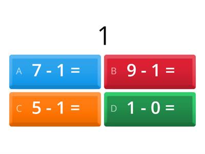 Kuiz Operasi Matematik Tolak  Prasekolah