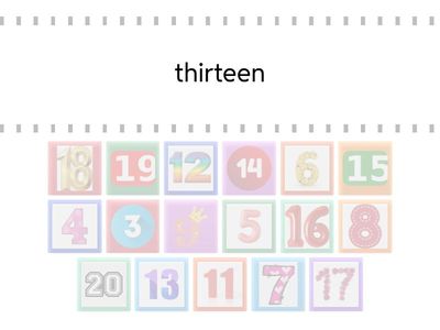 Numbers Speed match 1-20