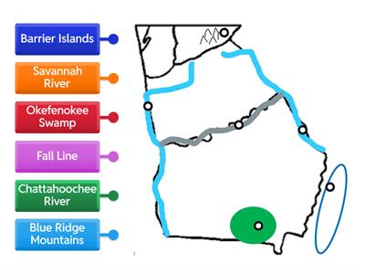 Physical Features Georgia Map 