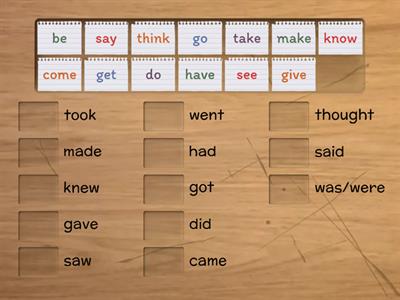 Match the pairs/ Irregular verbs A1