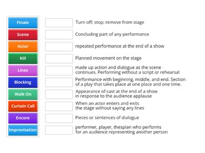 Theatre Term Matching Quiz