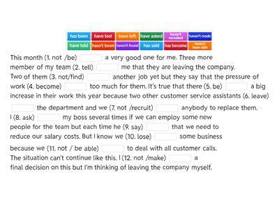 Present Perfect: Business Result Pre Int Unit 6: Employment