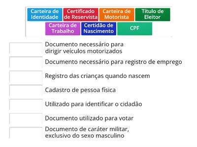 Documentos pessoais - EJA 