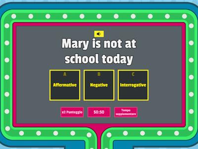 Affermative, Negative and Interrogative forms