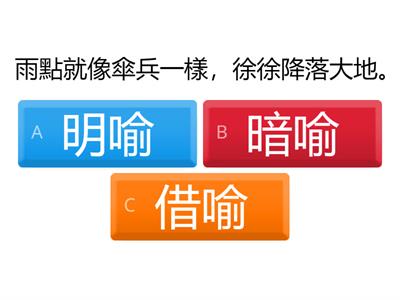 辨別明喻、暗喻、借喻