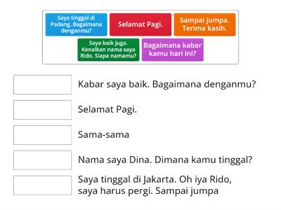 Pasangkan kalimat berikut!