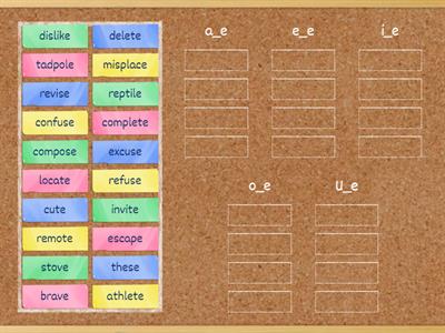 Word Study U5W1D4 Sort