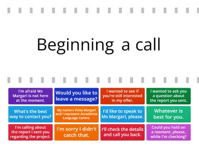 Telephoning - Key expressions and functions