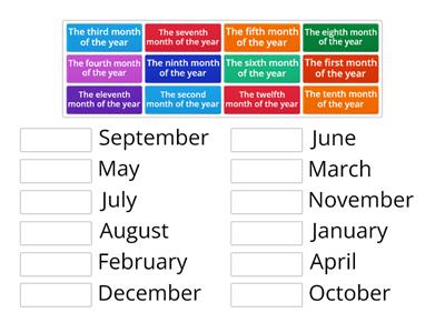 Months of the Year Match Up