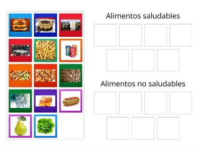 Alimentos saludables y no saludables