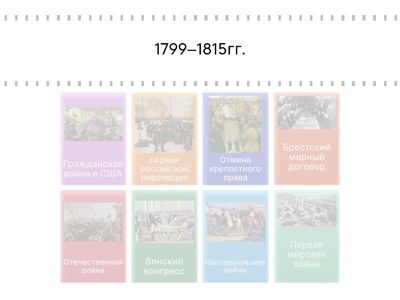 соотнесите дату с событием 