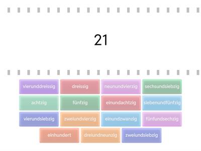 Zahlwörter 21-100