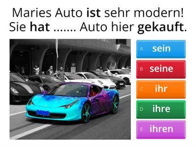 Possessivartikel „sein" und „ihr" (Nom und Akk) - Quizz