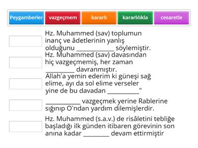 8.3.4. Hz. Muhammed’in (s.a.v.) Davasındaki Cesaret ve Kararlılığı