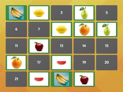 matching cards: fruits