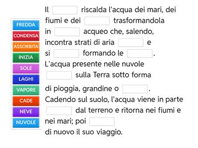 Leggi e completa il testo 